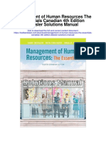Management of Human Resources The Essentials Canadian 4th Edition Dessler Solutions Manual