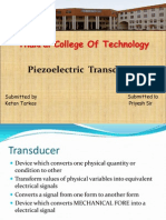 Piezoelectric Transducer: Submitted To Submitted by Ketan Tarkas Priyesh Sir