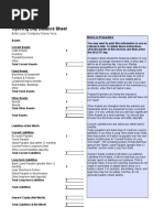 Opening Day Balance Sheet