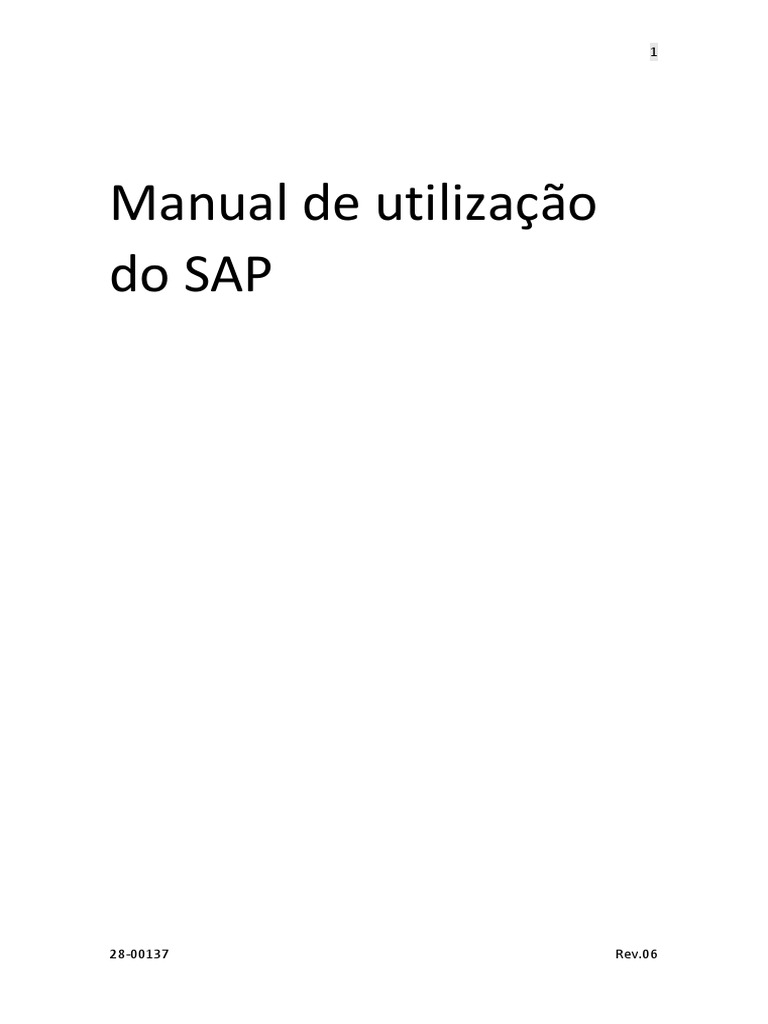 Manual de Utilização do SAP | PDF | Informática