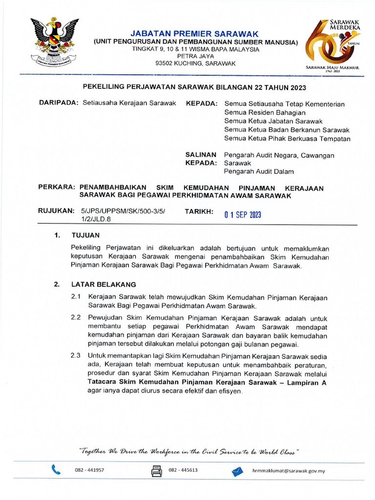 Skim Pinjaman Kenderaan Kerajaan Sarawak | PDF