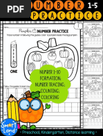 Practice: NUMBER 1-10 Formation Number Tracing Counting Coloring