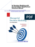 Managerial Decision Modeling With Spreadsheets 3rd Edition Balakrishnan Solutions Manual