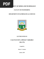 Calculus of A Single Variable MA 172