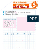 Numeros Del 36 Al 40 para Ninos de 5 Anos