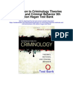 Introduction to Criminology Theories Methods and Criminal Behavior 9th Edition Hagan Test Bank