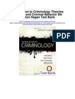 Introduction To Criminology Theories Methods and Criminal Behavior 9th Edition Hagan Test Bank