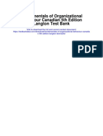 Fundamentals of Organizational Behaviour Canadian 5th Edition Langton Test Bank
