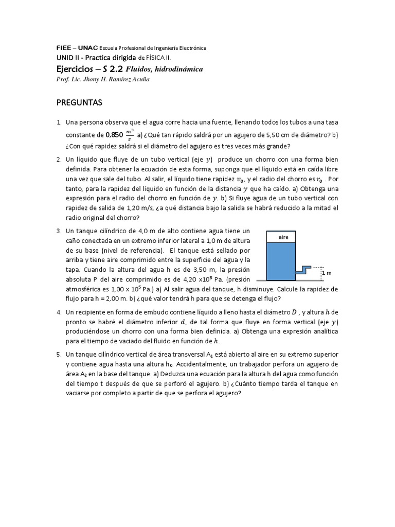 2b S2.2 Pract Dirigida HIDRODINAMICA 1xcu4 (Preguntas) | PDF | Agua ...