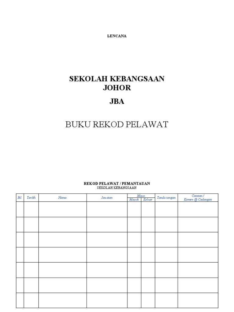 Rekod Pelawat Pemantauan | PDF