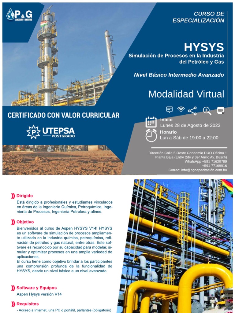 Cursos Hysys Nivel Básico Intermedio Avanzado V2-2023 | PDF