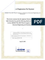 ASEM 2023 Invoice of Registration Fee Payment