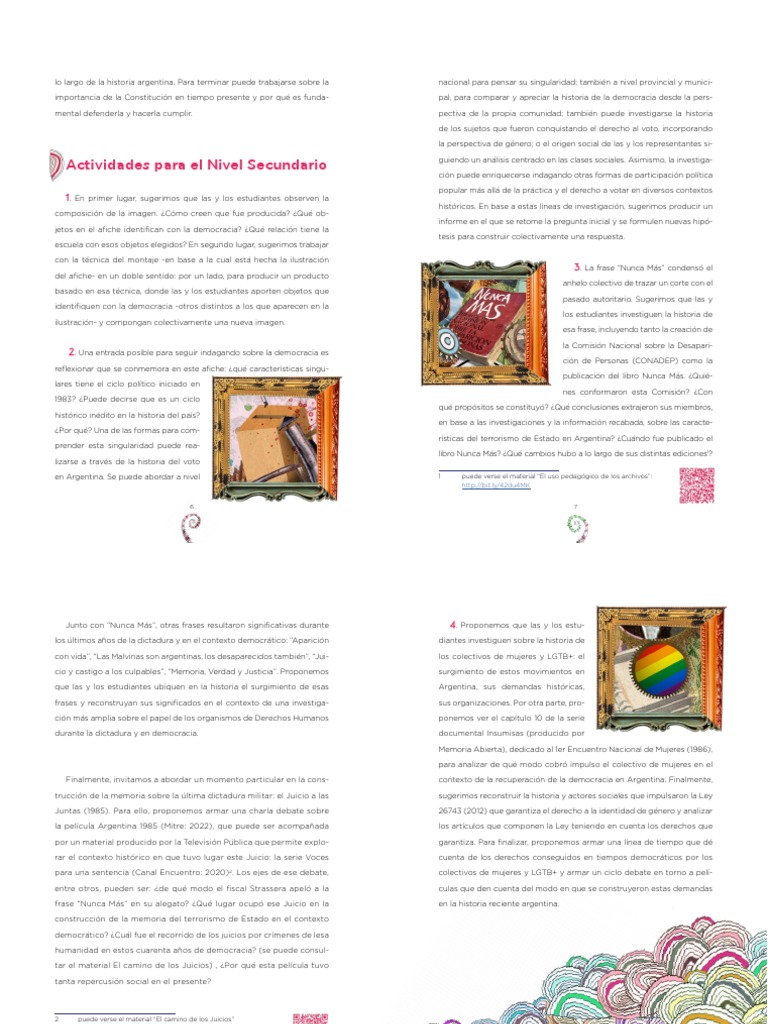 40 Anos de Democracia Una Propuesta Visual Actividades | PDF ...