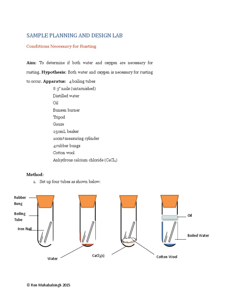 Rusting Experiment: Water & Oxygen Test | PDF | Experiment | Water