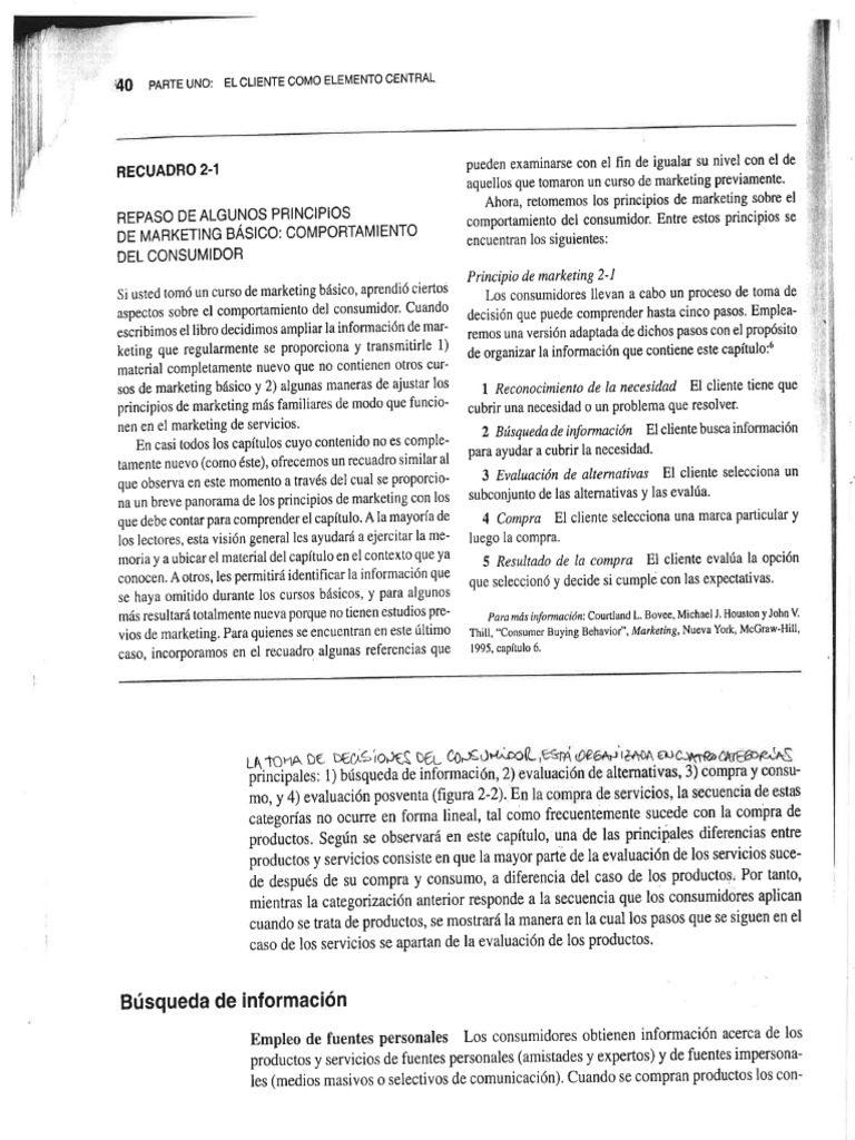 Tema 2 - EL CLIENTE Y SU COMPORTAMIENTO EN LOS SERVICIOS | PDF