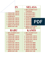 Jadwal Tu Kelas 5