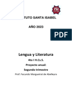 Proyecto 4to L Lengua y Literatura Segundo Trimestre