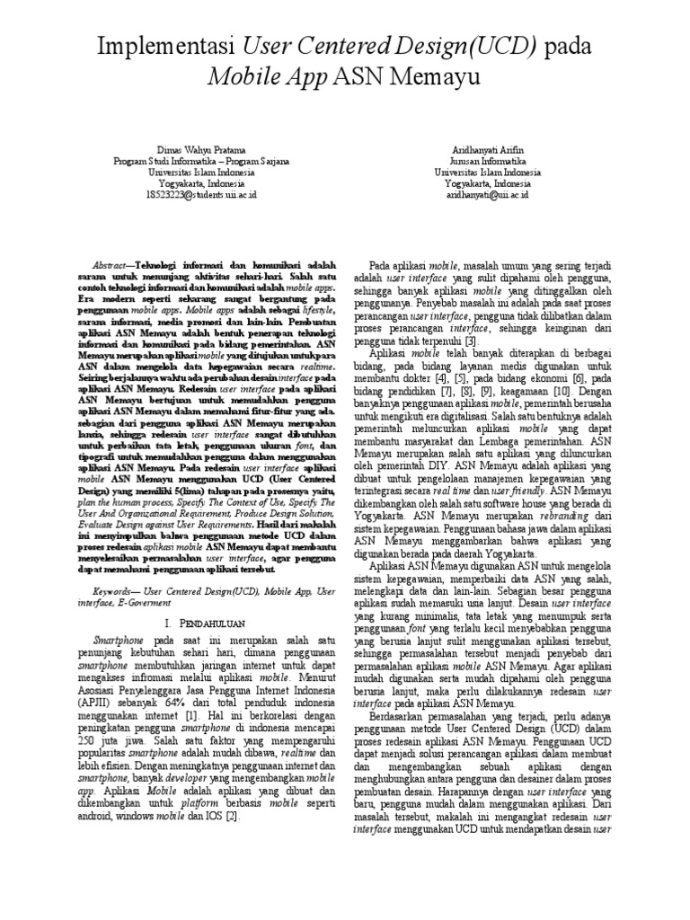 Redesain UCD Aplikasi ASN Memayu | PDF
