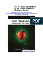 Mathematics For Elementary School Teachers 6th Edition Bassarear Solutions Manual