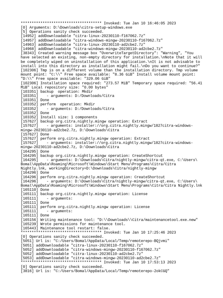 Installation Log PDF Microsoft Windows Byte