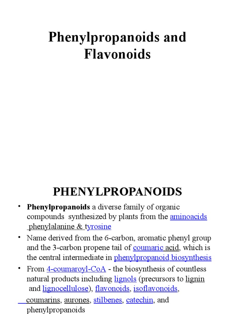 Overview of Phenylpropanoids and Flavonoids | PDF | Lignin | Chemistry