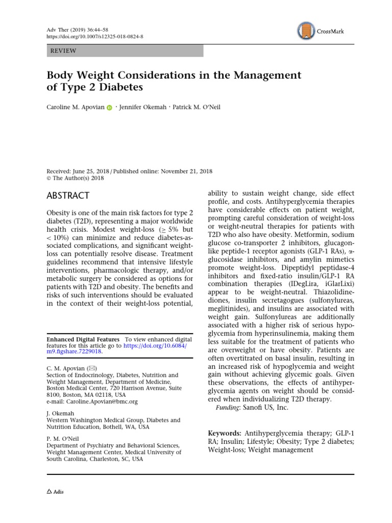 Weight Management in Type 2 Diabetes | PDF | Obesity | Hypoglycemia