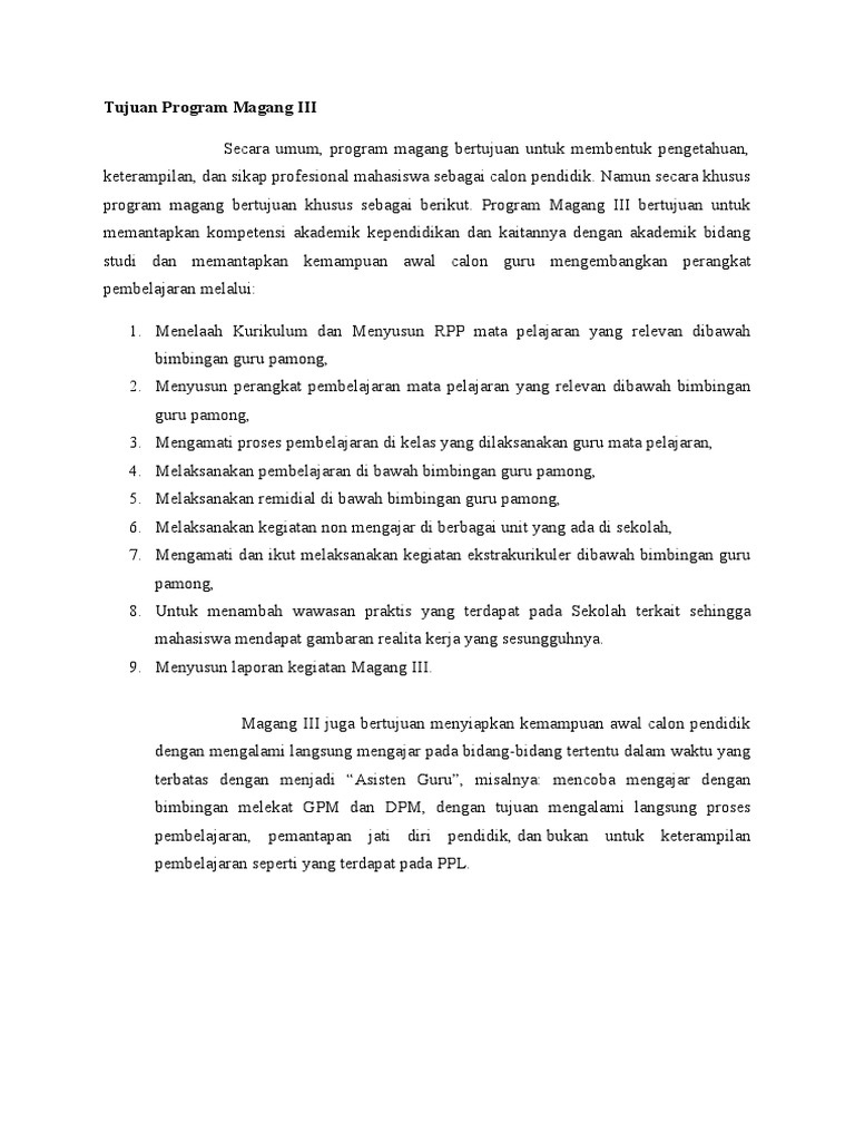 Program Magang III: Kompetensi Guru | PDF
