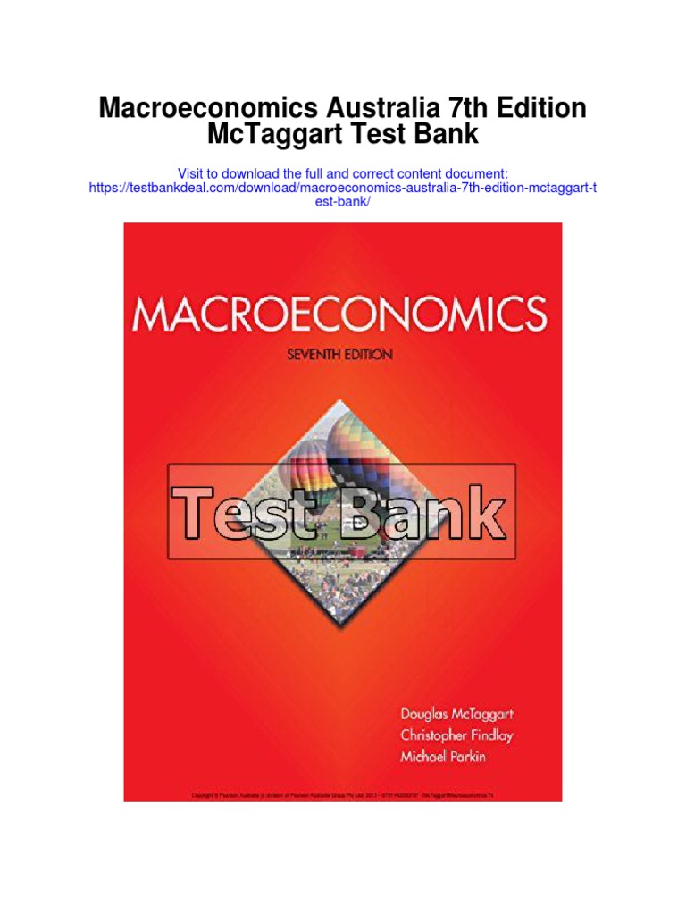 Macroeconomics Australia 7th Edition Mctaggart Test Bank PDF