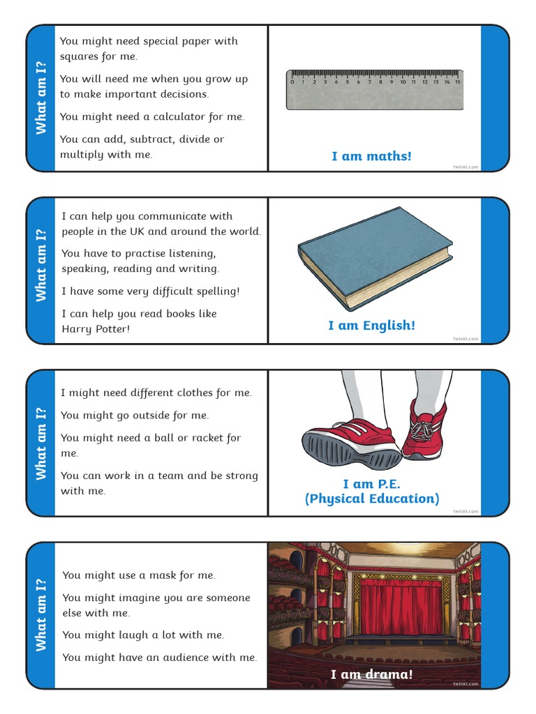 School Subjects and Activities Explained | PDF