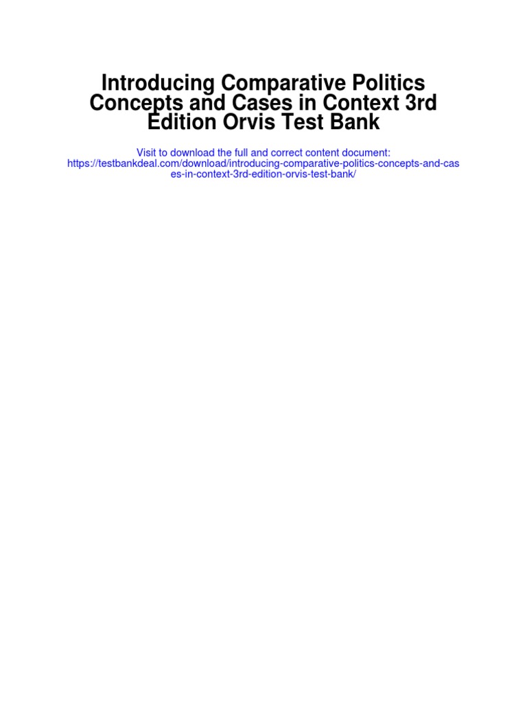 Introducing Comparative Politics Concepts and Cases in Context 3rd