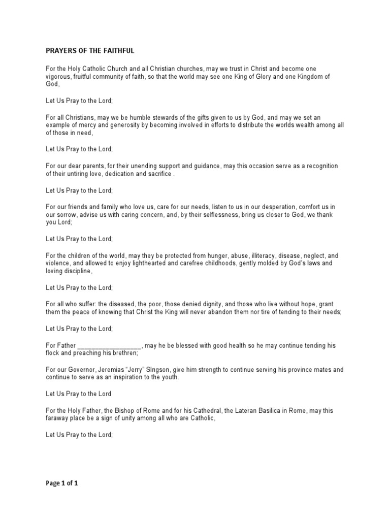 Prayers of The Faithful PDF