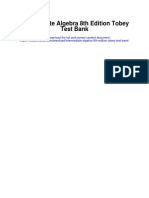 Intermediate Algebra 8th Edition Tobey Test Bank