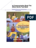 Interpersonal Communication Book The 13th Edition Devito Test Bank