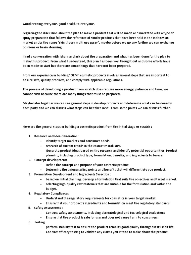 Steps to Develop Cosmetic Products | PDF | Packaging And Labeling | Brand