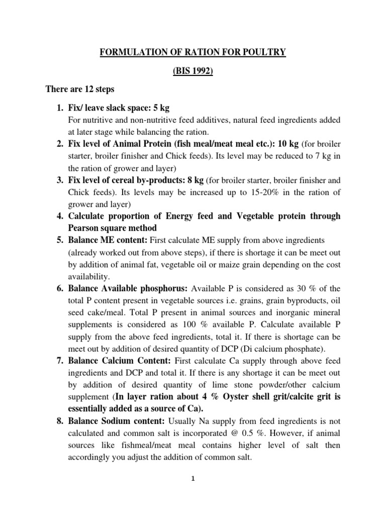 Formulation Ration Poultry | PDF | Lysine | Nutrients