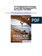 Management Fundamentals Concepts Applications and Skill Development 7th Edition Lussier Test Bank