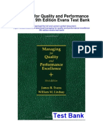 Managing For Quality and Performance Excellence 9th Edition Evans Test Bank