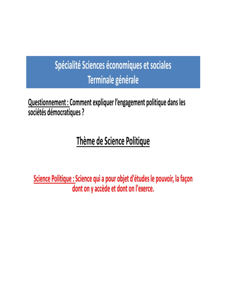 Engagement politique en démocratie | PDF | France