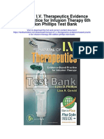 Manual of I V Therapeutics Evidence Based Practice For Infusion Therapy 6th Edition Phillips Test Bank