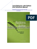 Organizational Behavior 14th Edition Robbins Solutions Manual