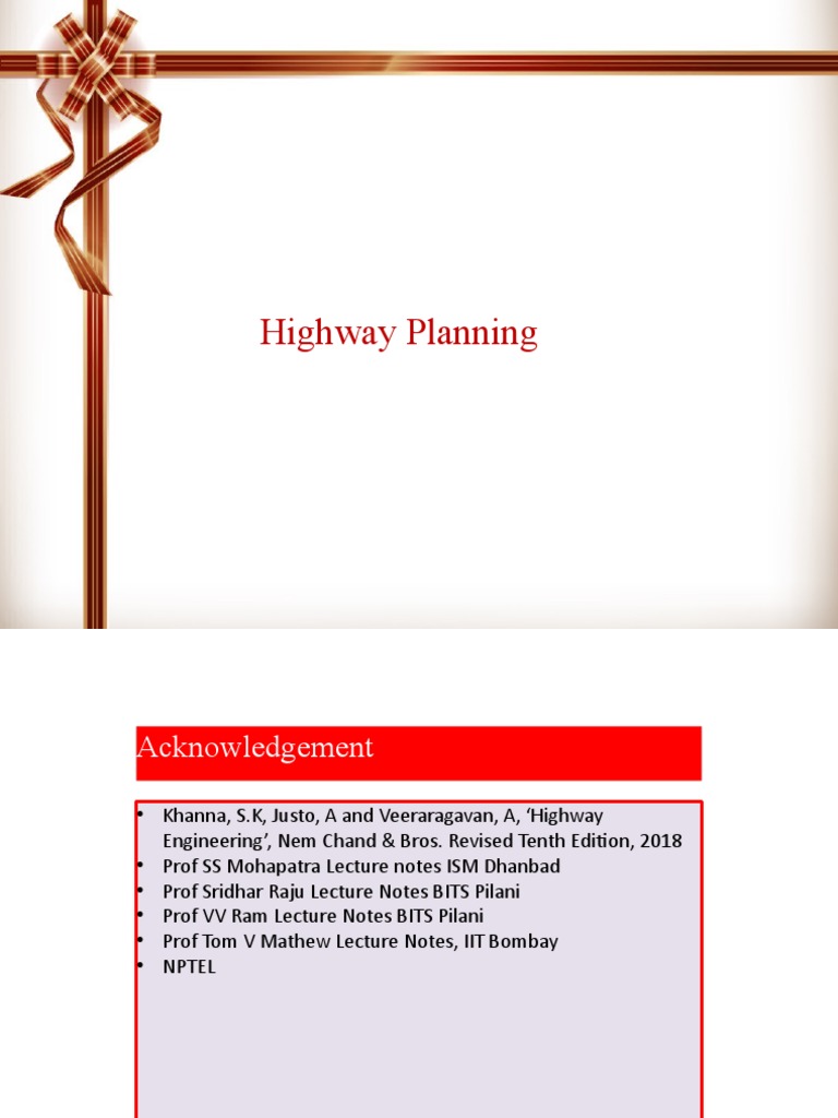 Highway Planning PDF Road Surveying