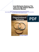 Organizational Behavior Science The Real World and You 8th Edition Nelson Solutions Manual