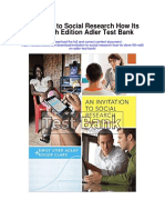 Invitation to Social Research How Its Done 5th Edition Adler Test Bank