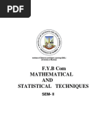 Mathematical and Statistical Technique Sem II