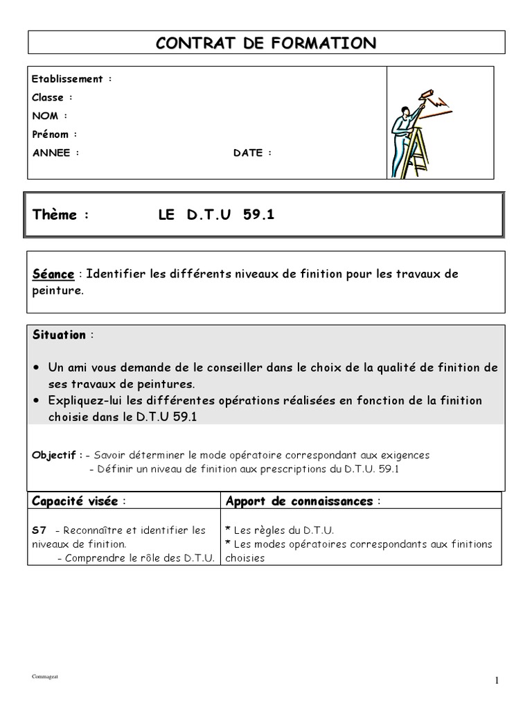 Niveaux de finition selon le DTU 59.1 | PDF | Code de la construction ...