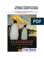 Leadership Research Findings Practice and Skills 8th Edition Dubrin Test Bank