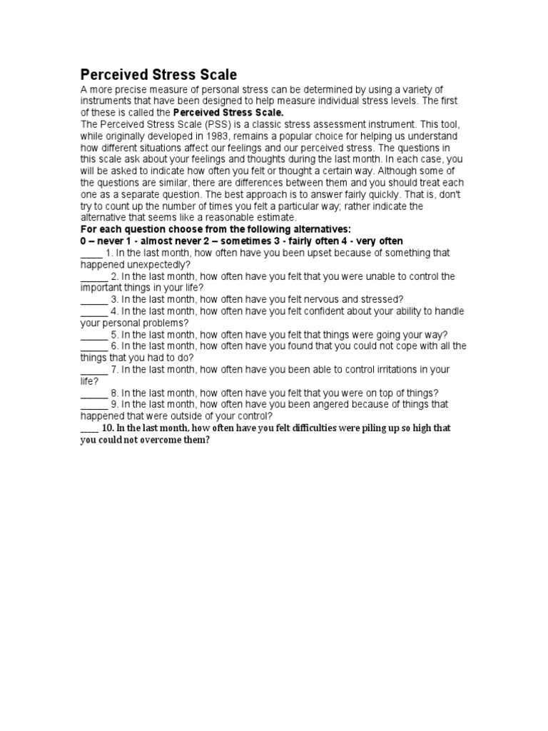 Perceived Stress Scale PDF