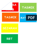 Bahasa Arab Tasmik Sejarah RBT Tasmik: Matematik