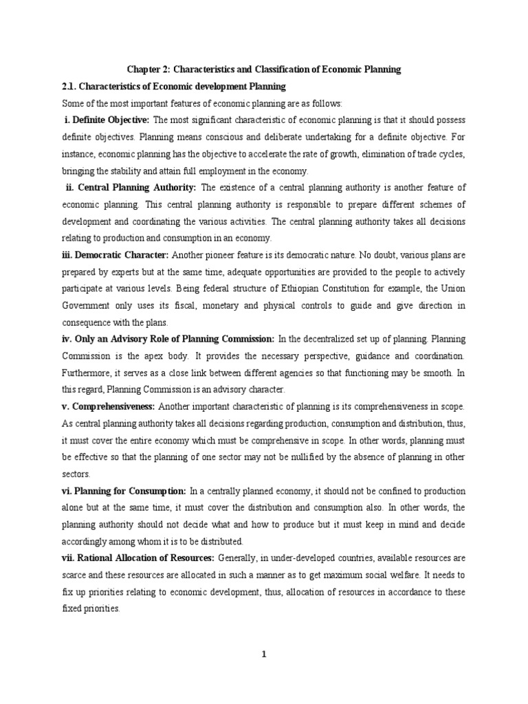 Chapter 2 Classification of Planning | PDF | Fiscal Policy | Monetary ...
