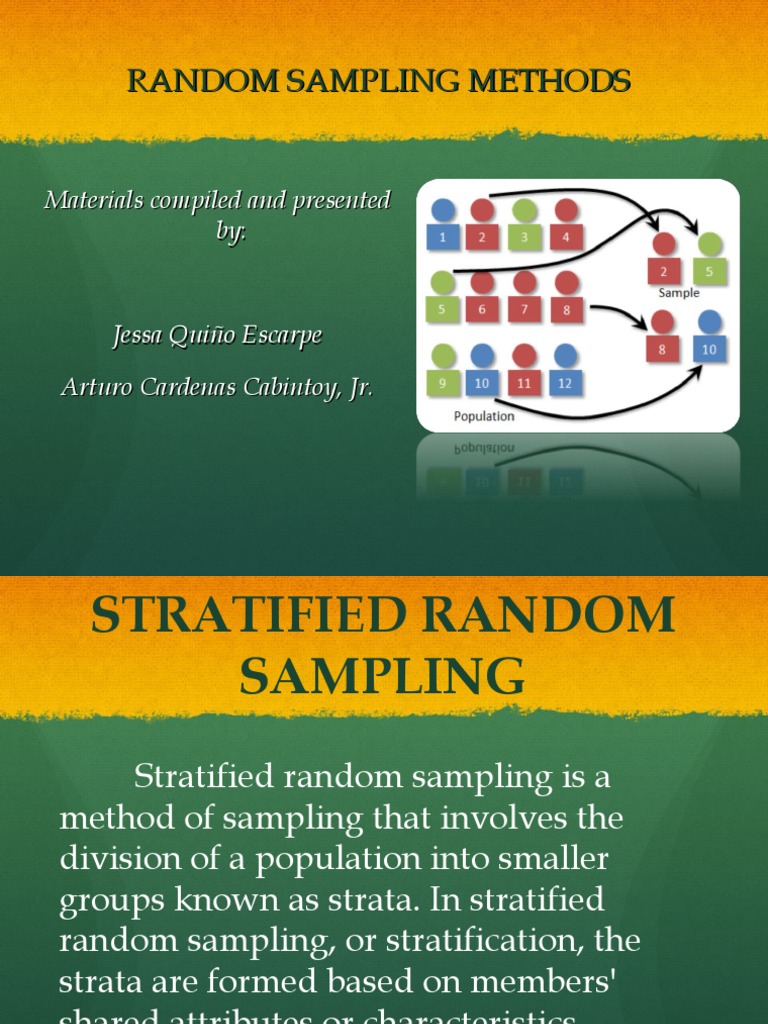 Random sampling methods pdf sampling statistics stratified sampling
